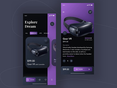 VR Store miniml product design ui ux virtual reality vr vr online store