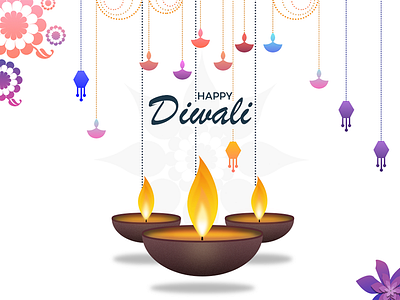 Happy Diwali to all decor diwali poster festival illustration light festival lighting uiux
