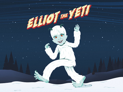 Elliot The Yeti 2d art character design direction illustration vector