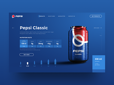 Pepsi Web-site UI Design Concept behance blue branding concept identity inspiration interface design logo logos minimal pepsi ui design ui designers ux design web design web site