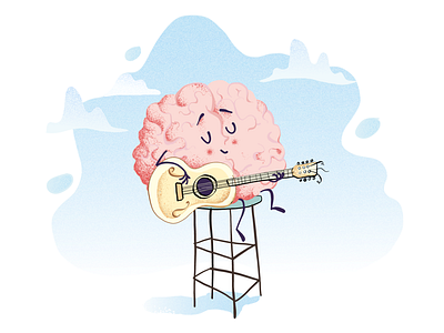 Brain Playing Guitar by Diana-Elena Vilcu on Dribbble