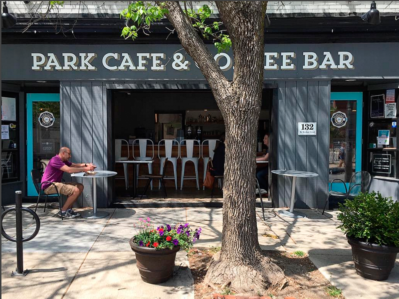 Park Cafe Final Signage signage environmental identity cafe coffee badge logo