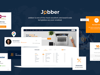 Jobber Job Board HTML5 Template css animation css3 hire html template job board jquery mobile design responsive design