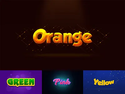 10 Colors - Premium 3D Text Effects 3d text cartoon color effects orange photoshop layer styles pink purple styles