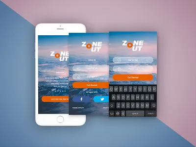 Zone Out - App Login UI app applogin template ui uidesign ux white zoneout