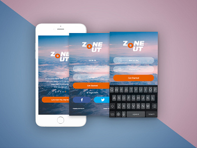 Zone Out - App Login UI app applogin template ui uidesign ux white zoneout