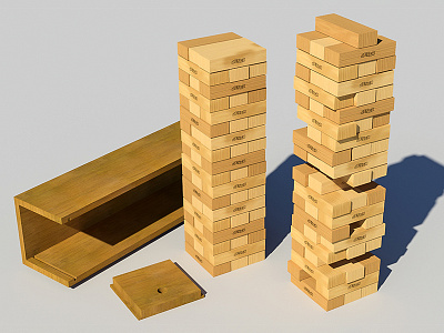 Jenga Classic Game 3d model | Product Shot 3d design 3d model 3ds max classic game jenga product shot wood