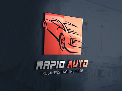 Rapid Auto Logo Template auto brand car company dealer fast race racing rapid speed