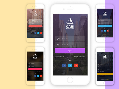 Free Cabi App UI - Sign in & sign up Kit | Download Now cab free free app ui free psd inspiration mobileui modern psd simple taxi app uber ux