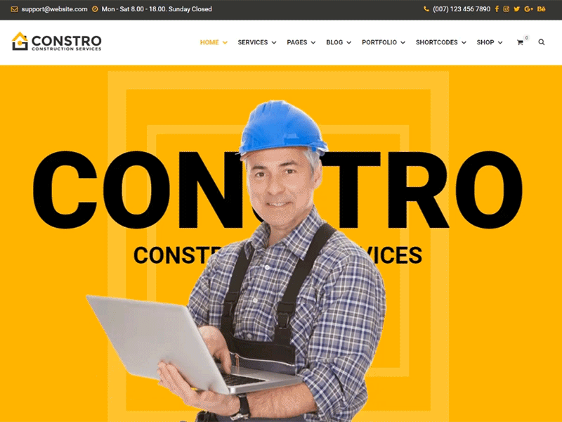 Constro - Construction Business WordPress Theme architecture builder building construction construction theme contractor electrician engineering industry interior maintenance painting