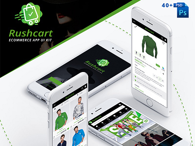 RushCart - Multipurpose Ecommerce App UI Kit - Download Now app ui kit cloths ecommerce fashion psd shop ui inspiration uiux