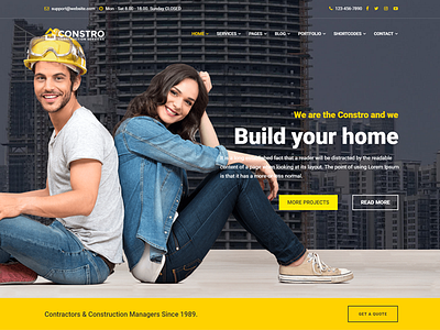 Constro - Construction Business Umbraco Theme architecture builder building construction contractor electrician engineering industry interior maintenance painting theme