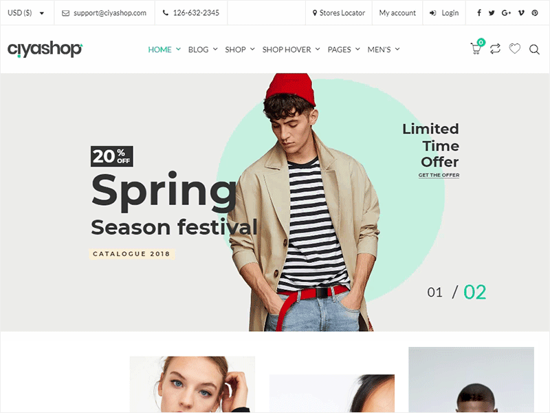 CiyaShop E-commerce Theme e commerce ecommerce fashion fashion banner fashion homepage fashion landing fashion template potenza product shop