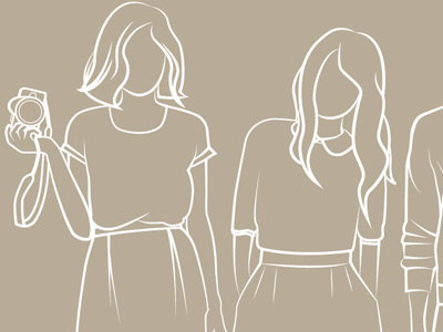 line drawings girls illustration