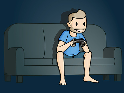 endless enthusiasm gamer guy illustration xbox