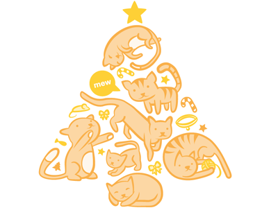 christmas cats cat christmas cute illustration