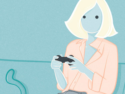 Sophisticated Gaming games illustration lady playstation