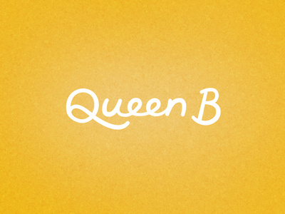 Queen B custom lettering lettering script type yellow