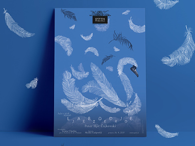 Swan Lake ballet blue design drawing feather graphic design hand drawn illustration ink poster reflection swan swan lake water