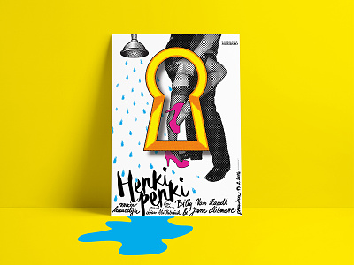 Hanky Panky - Poster design comedy gossip graphic design halftone hanky panky illustration lovers passion pop art poster design shower typography