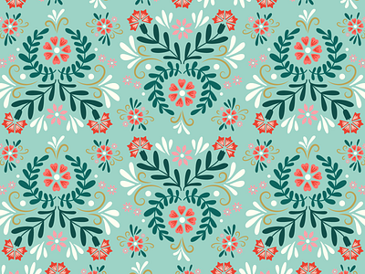 Floral Folk Pattern by Vesna Skornsek on Dribbble