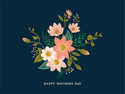 Happy Mothers Day botanical digital illustration floral flowers graphic design illustration love mom mothers day spring vector