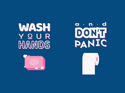 Wash your hands and don't panic adobe illustrator coronavirus dribbbleweeklywarmup soap toilet paper weeklywarmup