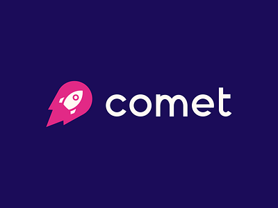 Comet adobe illustrator branding comet dailylogochallenge logo logo design rocket rocketship vector