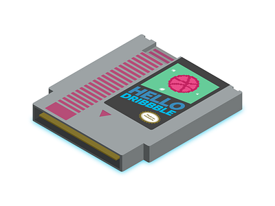 Hello Dribbble Nes Cartridge cartridge first shot hellodribbble isometric nes