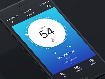 Smart House app application control design dribbble house inspiration ios mobile smart temperature thermostat
