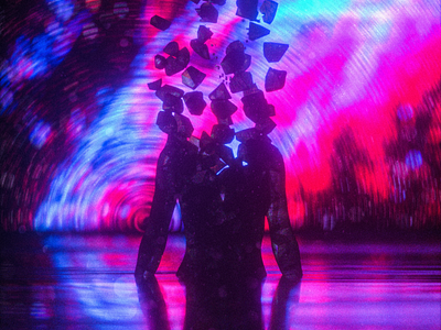 Cosmic Vinyl c4dart cgi cinema4d design dream illustration neon octane rendered surreal