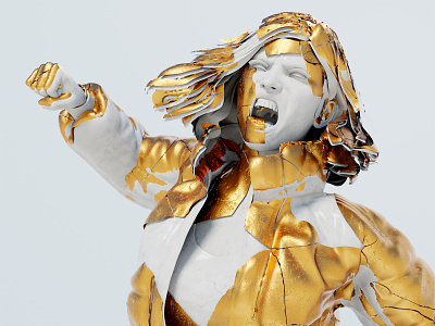 Marble and Gold 3d 3d art art branding illustration sculpture