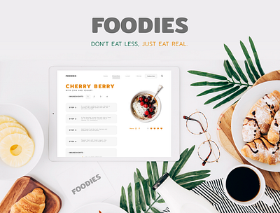 Foodies Web Design app design designer food food app inspiration menu recipes recipes app ui ux web webdesign