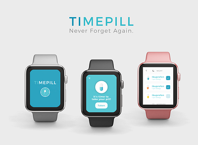 TimePill Apple Watch App adobexd app apple design designer inspiration pill time ui ux watch xd