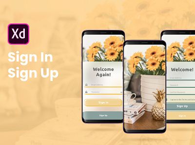 Sign In & Sign Up App adobe app design designer inspiration signin signup ui ux