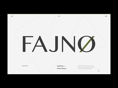 FAJNO // Homepage & Menu animation ecommerce homepage interaction landing page menu minimal motion ui ux web website