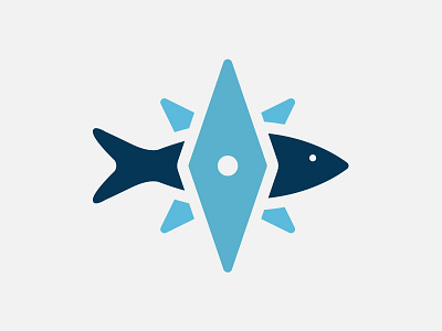 Northern Aqua: Concept 3 aquatic branding compass fish identity logo north