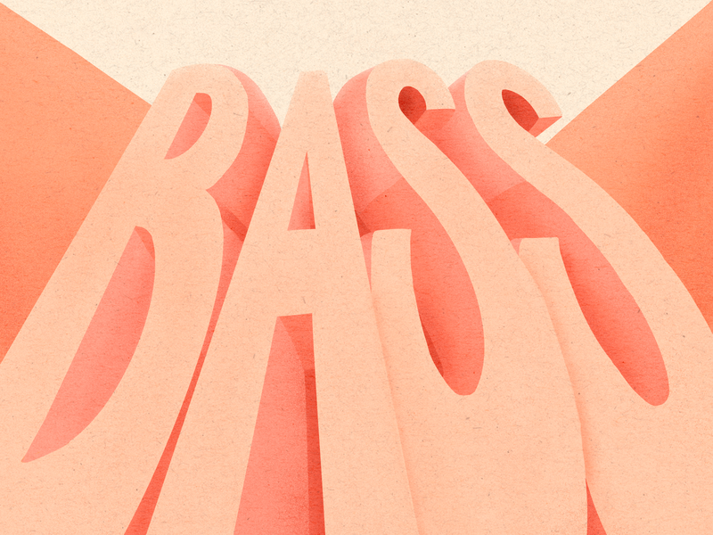 All about that B A S S 3d lettering 3d text 3d type bass music illustration illustrative lettering large scale large type lettering music perspective procreate procreate lettering scale texture