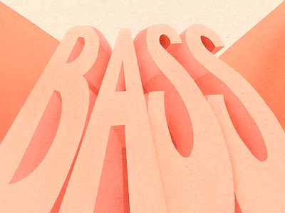All about that B A S S 3d lettering 3d text 3d type bass music illustration illustrative lettering large scale large type lettering music perspective procreate procreate lettering scale texture