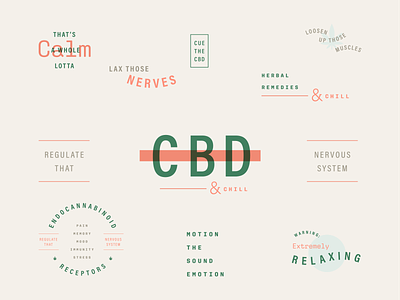 CBD & Chill badges branding cannabis cbd custom lettering custom type lockups sans serif type type lockups typography