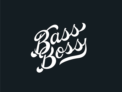 Bass Boss badge bass music brush lettering brush script custom lettering dubstep edm hand lettering lettering music retro script script type typography vintage