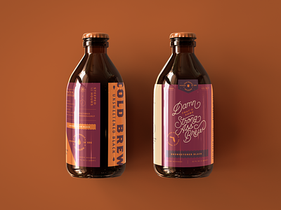 Damn Strong Ass Brew coffee cold brew colorful custom lettering illustration lettering mockup monoweight monoweight lettering package design script type lockups typography