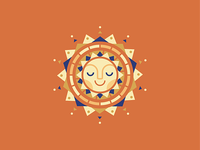 Vegas Sun flat geometric happy illustration minimal pattern radial smiling sun sunshine traditional tribal