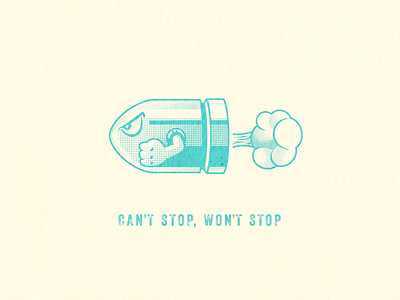 👊 Can't Stop, Won't Stop 👊 bullet bill comic art design halftone illustration illustrator nintendo tampa designer typography vector video games