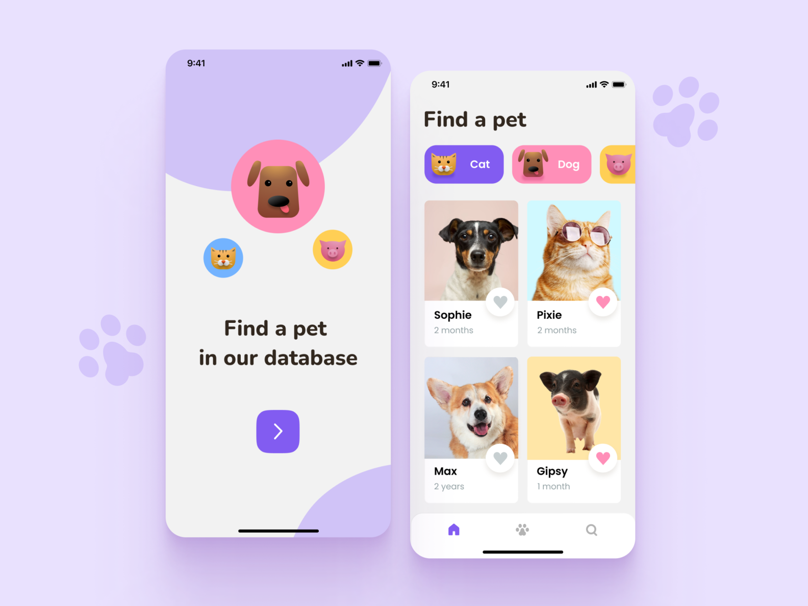 Pet Adoption App Design By Veronika Nikolaeva For Abcdesign On Dribbble