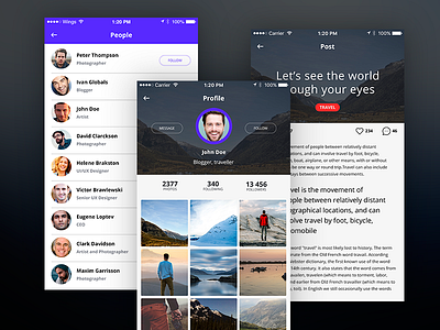 iOS app for travellers app application design ios