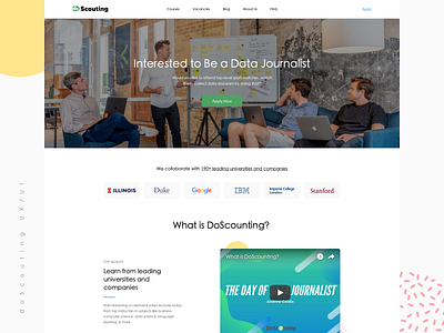 DoScout Landing UI coursera environment journalist learn marketing recruitment recruitment agency vacancies vacancy