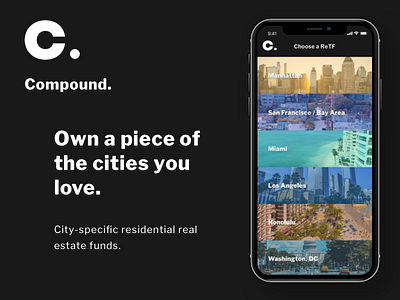 Compound - Real Estate Landing UI apartments buy finance fund invest real estate residential sell