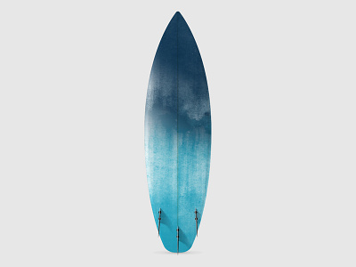 Surfboard blue design ocean surf watercolor waves