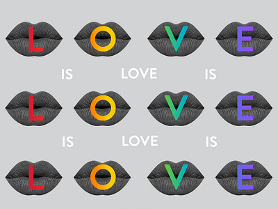 Love Is Love black white color lgbt lips love pride rainbow